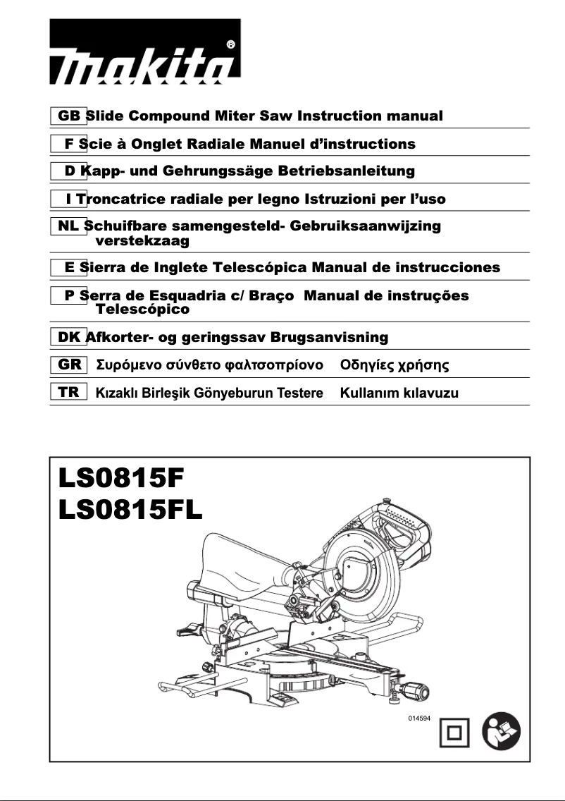 Page 1 de la notice Manuel utilisateur Makita LS0815F
