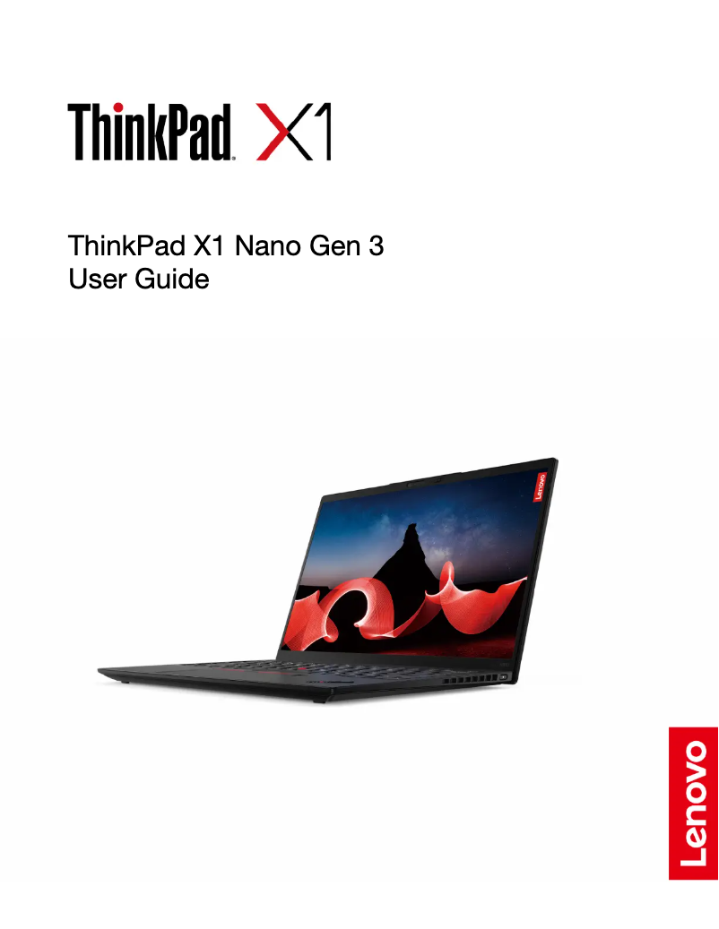 Page 1 de la notice Manuel utilisateur Lenovo ThinkPad X1 Nano Gen 3