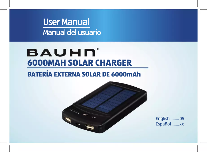 Page 1 de la notice Manuel utilisateur Bauhn Solar Charger