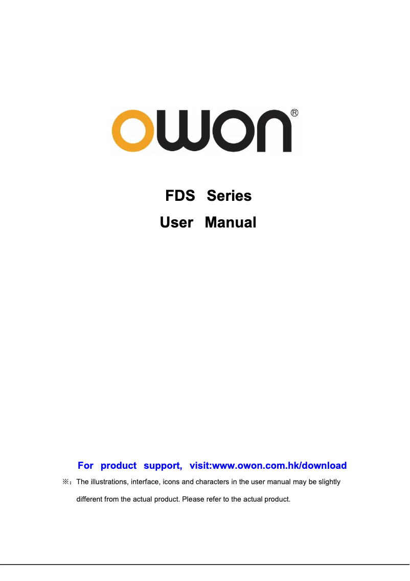 Page n°1 - Manuel utilisateur Owon FDS3302