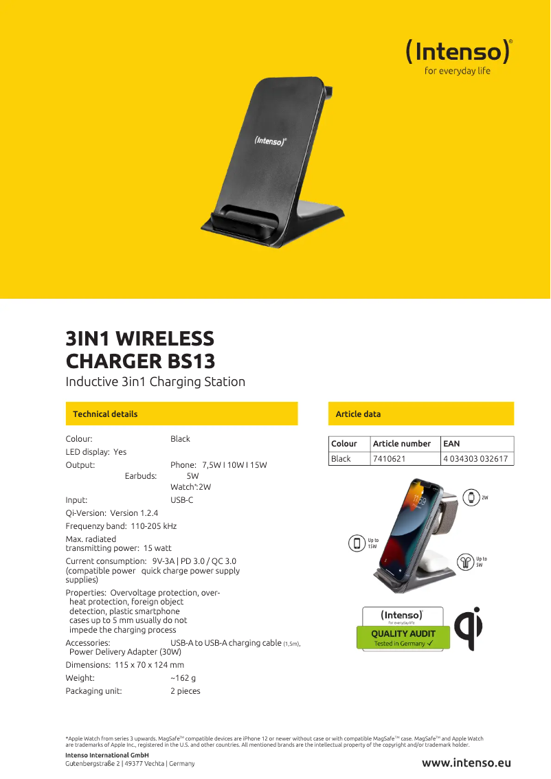 Image de la première page du manuel de l'appareil BS13