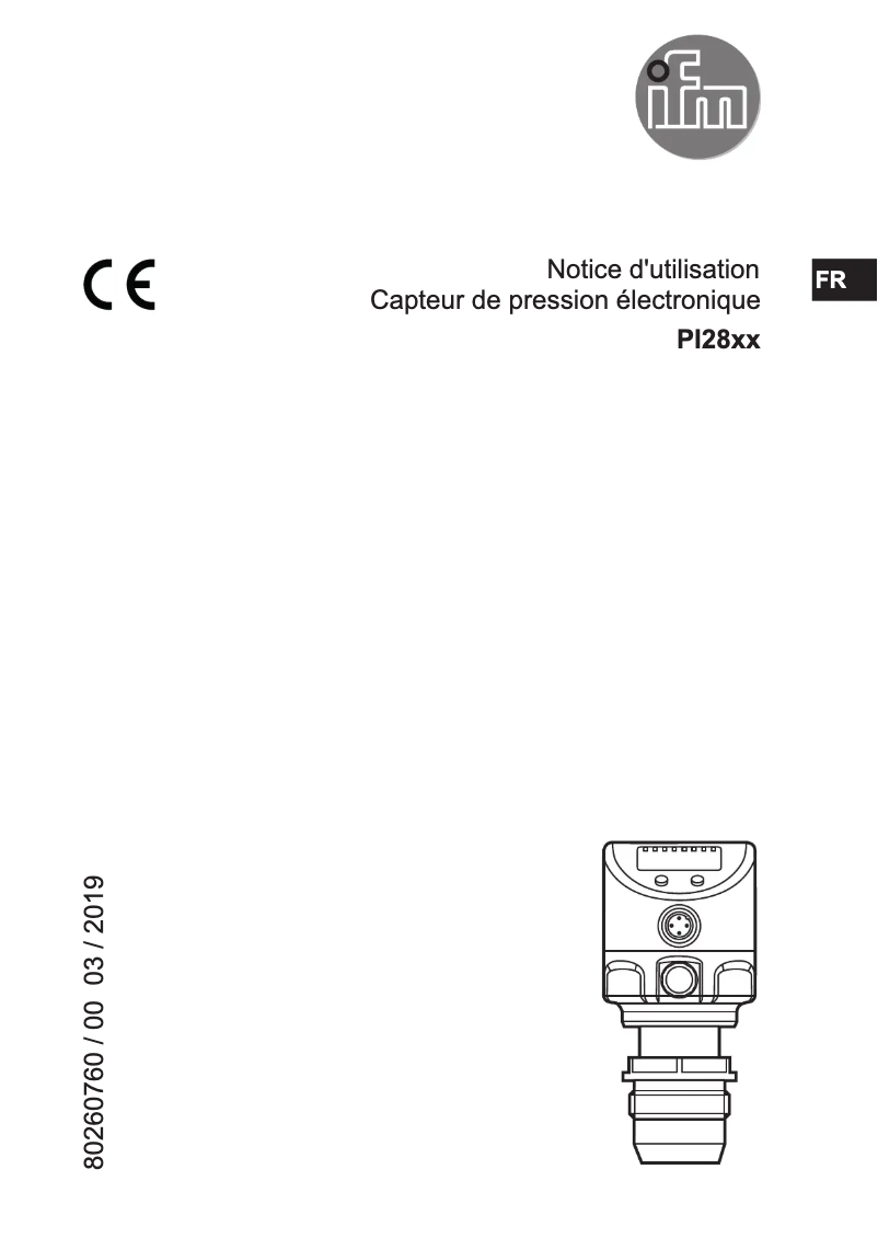 Page n°1 - Manuel utilisateur IFM PI2889