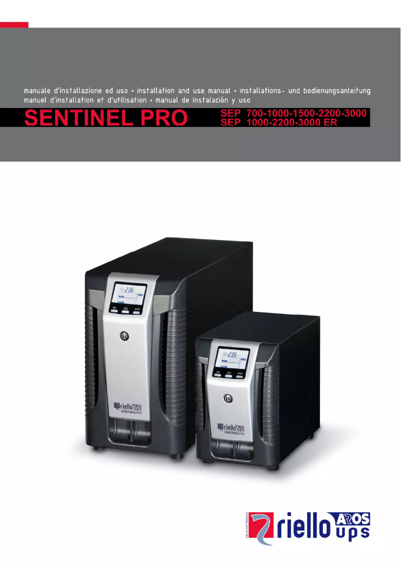 Page n°1 - Manuel utilisateur Riello Sentinel Pro 700