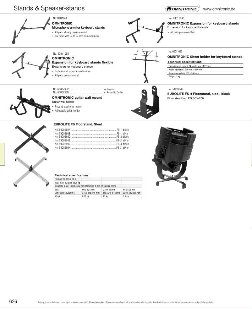 Page 1 de la notice Catalogue Eurolite FS-2