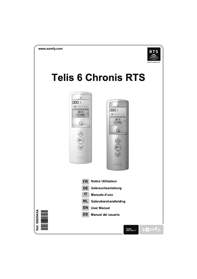 Image de la première page du manuel de l'appareil Telis 6 Chronis RTS