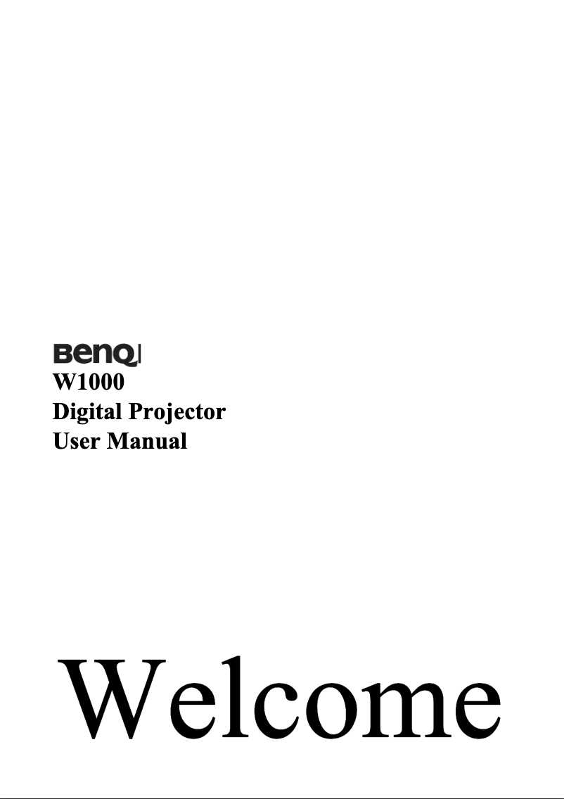 Page 1 de la notice Manuel utilisateur BenQ W1000