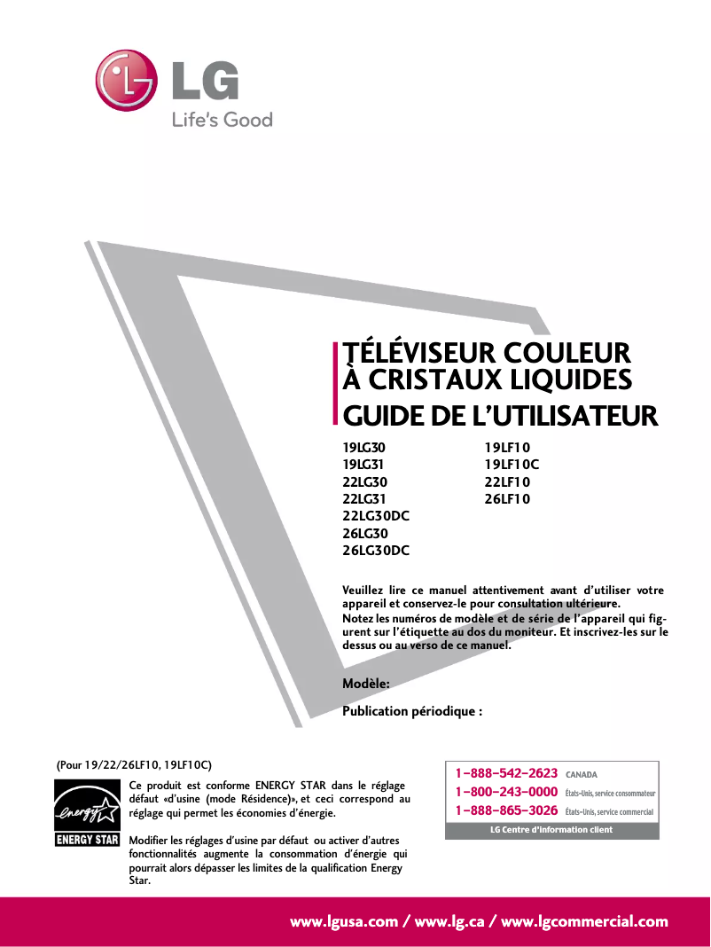 Page n°1 - Manuel utilisateur LG 19LF10