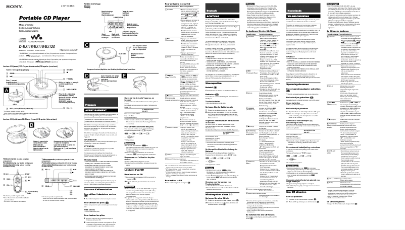 Image de la première page du manuel de l'appareil D-EJ118