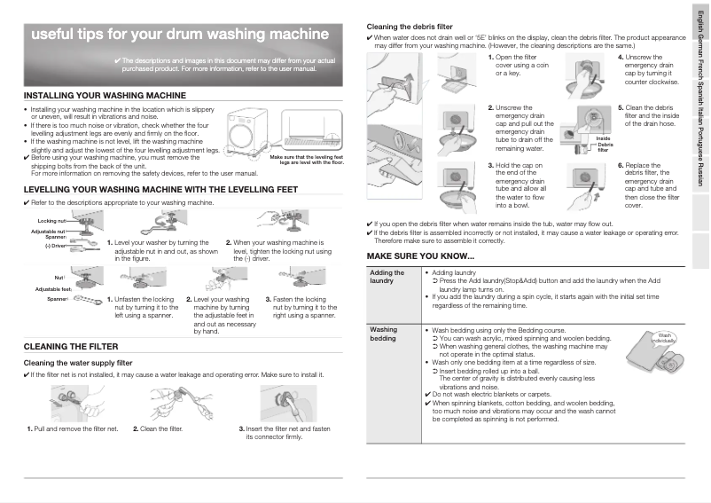 Image de la première page du manuel de l'appareil WF0600NBE/YLV