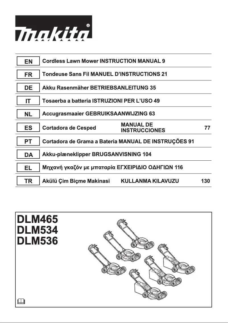 Page 1 de la notice Manuel utilisateur Makita DLM465Z