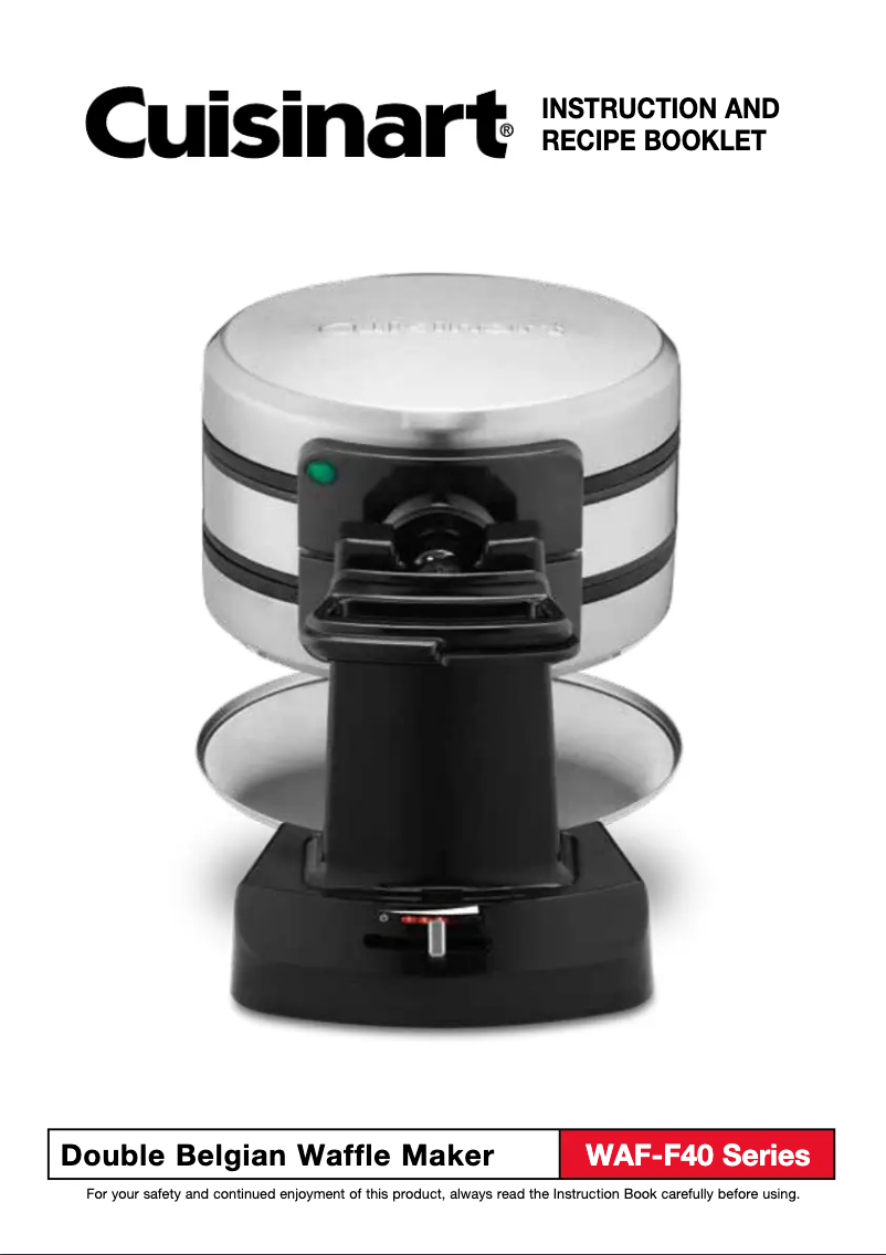 Page 1 de la notice Manuel utilisateur Cuisinart WAF-F40