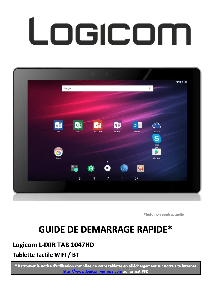 Image de la première page du manuel de l'appareil L-Ixir Tab 1047 HD