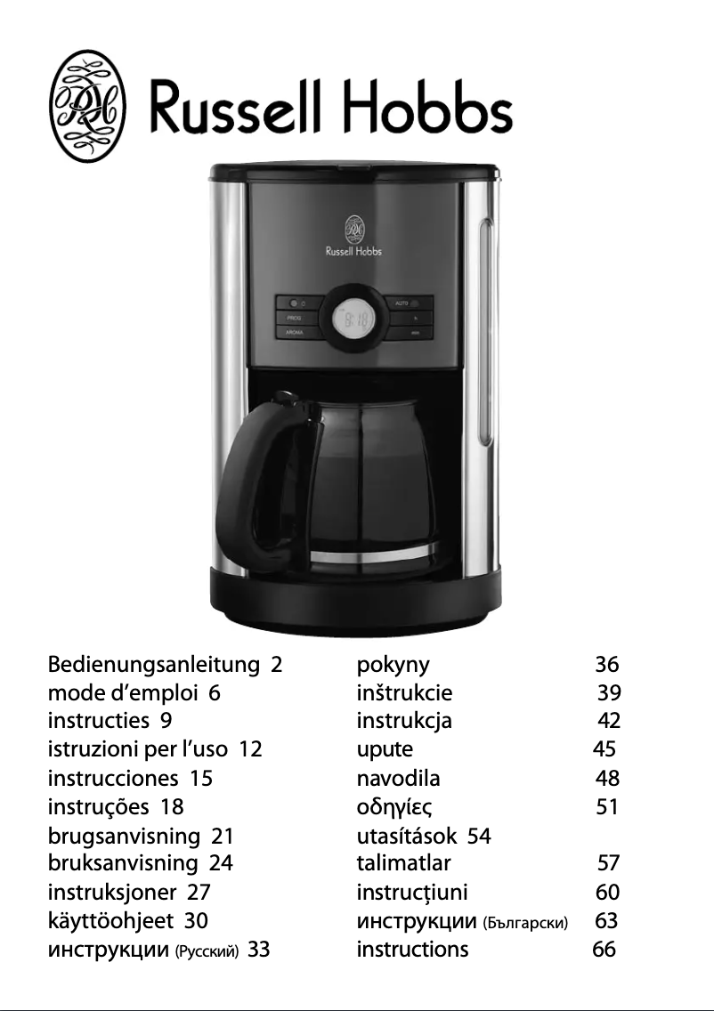 Page 1 de la notice Manuel utilisateur Russell Hobbs 18504-56