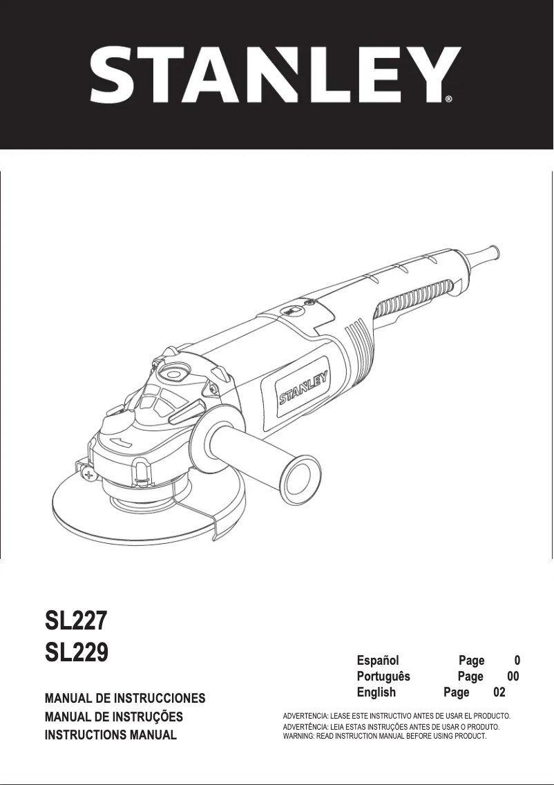 Image de la première page du manuel de l'appareil SL227