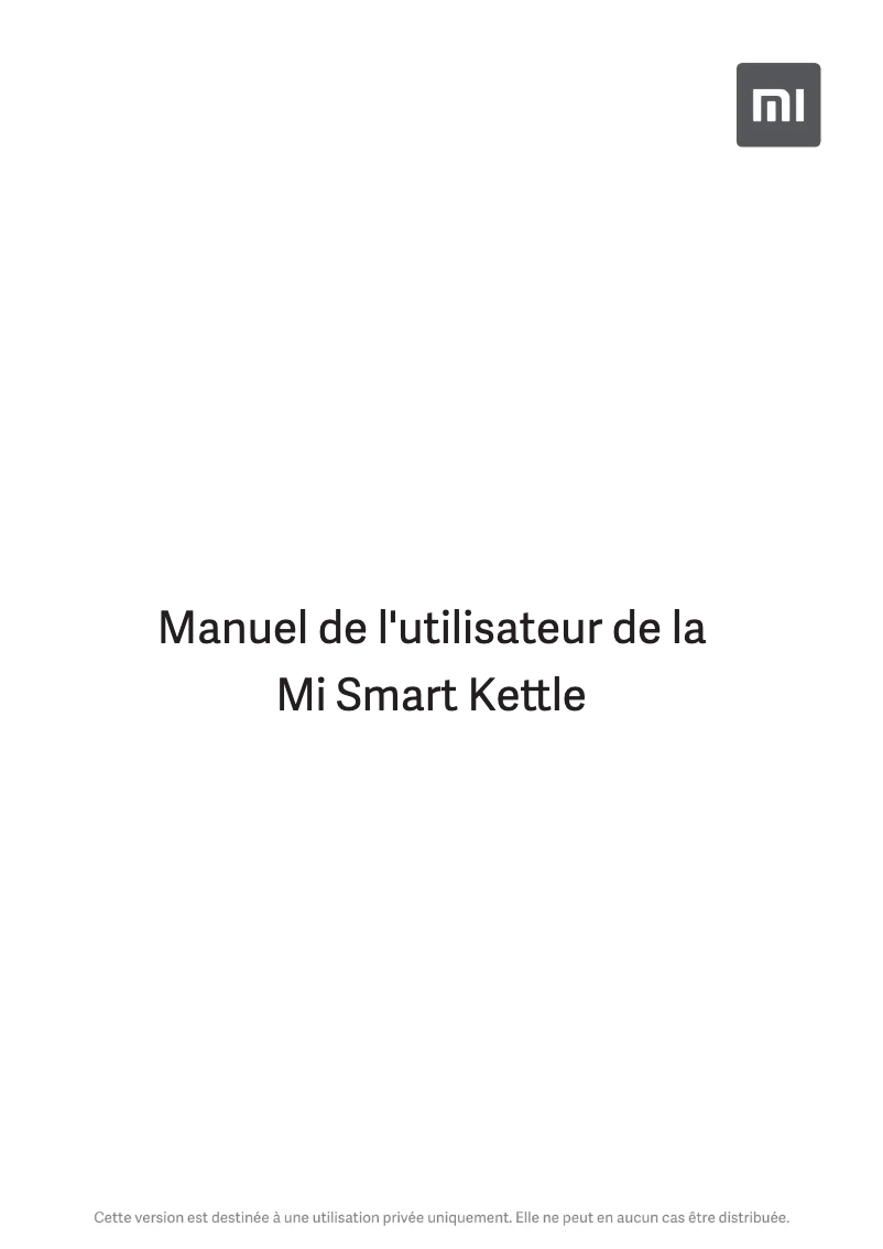Image de la première page du manuel de l'appareil Mi Smart Kettle