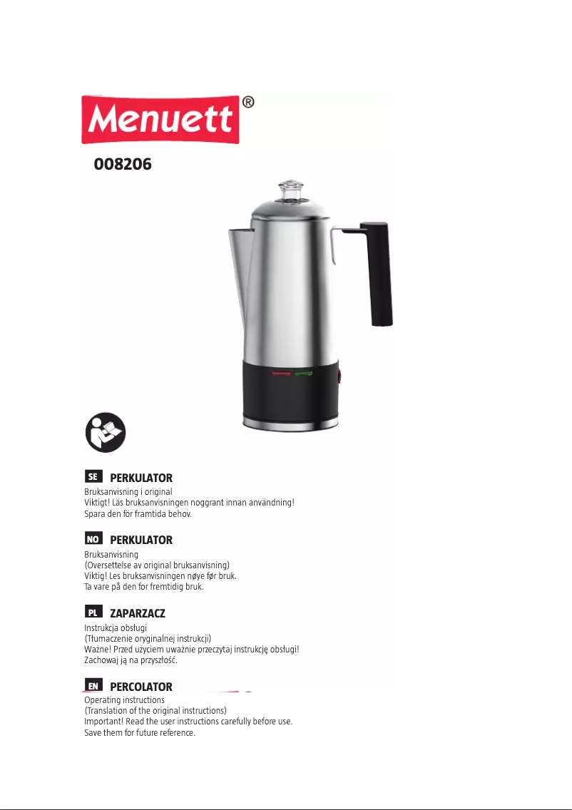 Página 1 del manual Manual de usuario Menuett 008-206