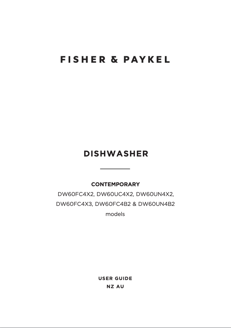 Page 1 de la notice Manuel utilisateur Fisher & Paykel DW60FC4X3