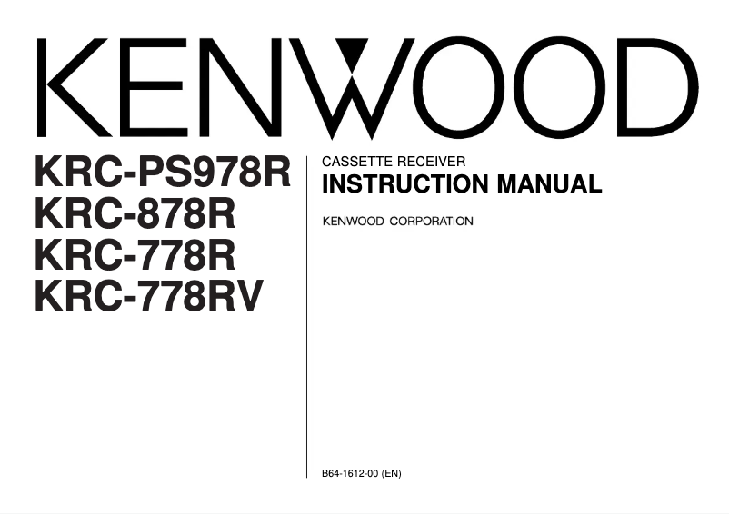 Página 1 del manual Manual de usuario Kenwood KRC-778RV