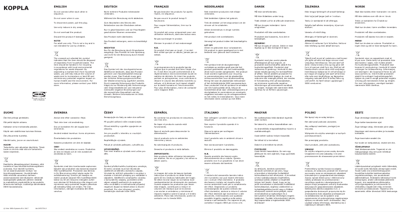 Image de la première page du manuel de l'appareil KOPPLA 305.419.35