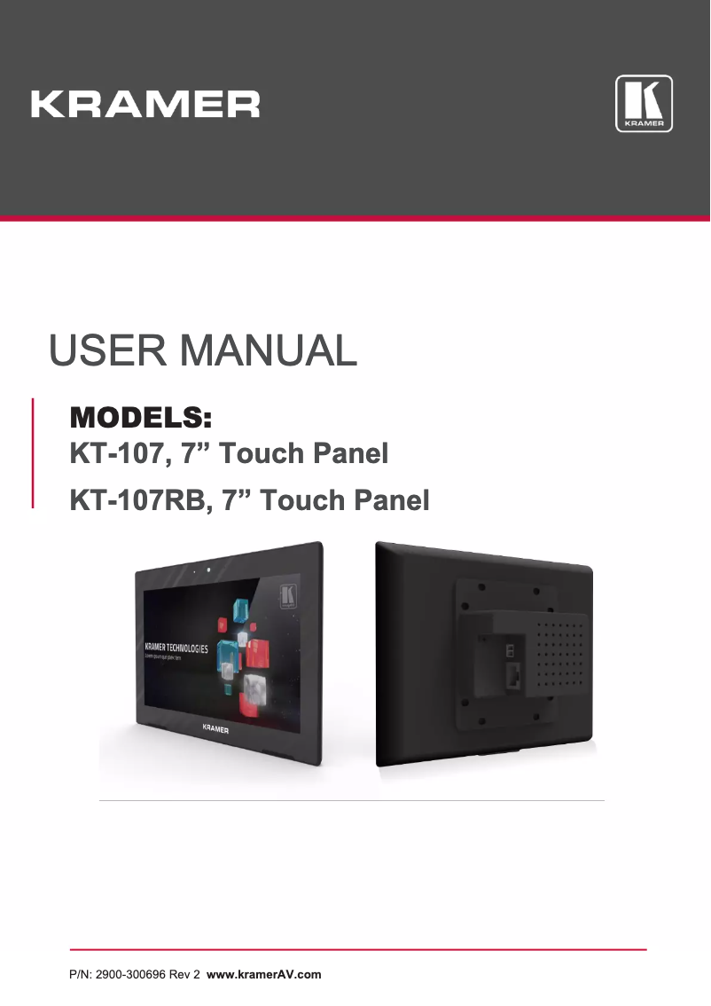 Page n°1 - Manuel utilisateur Kramer KT-107