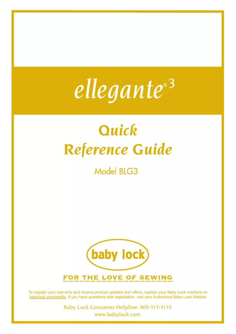 Page 1 de la notice Manuel utilisateur Baby Lock Ellegante 3