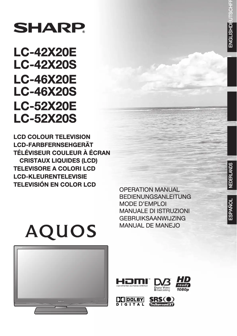 Page n°1 - Manuel utilisateur Sharp Aquos LC-46X20E