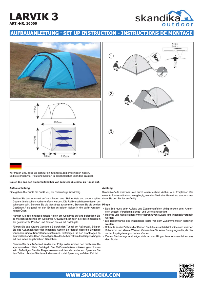 Image de la première page du manuel de l'appareil Larvik 3