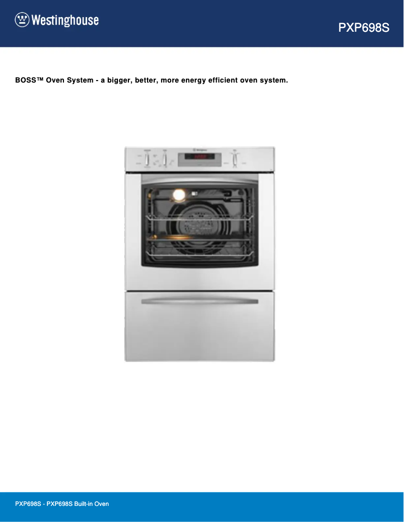 Page 1 de la notice Fiche technique Westinghouse PXP698S