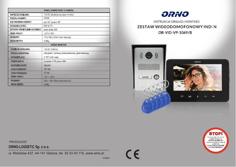 Page 1 de la notice Manuel utilisateur ORNO OR-VID-VP-1069