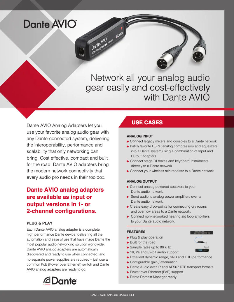 Page 1 de la notice Manuel utilisateur Monacor ADP-DAI-1X0