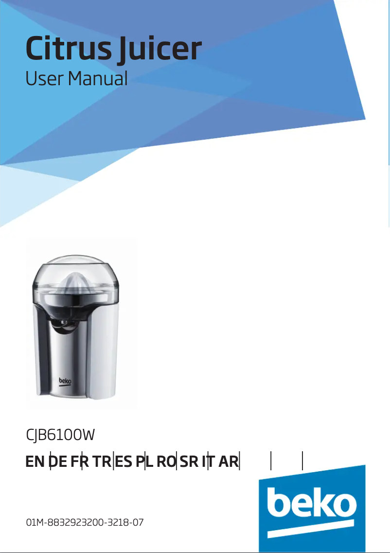 Page 1 of the manual User Manual Beko CJB6100W