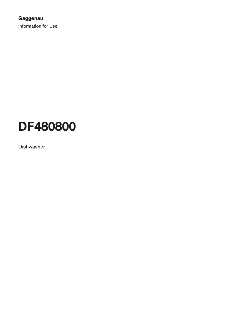 Page n°1 - Manuel utilisateur Gaggenau DF480800
