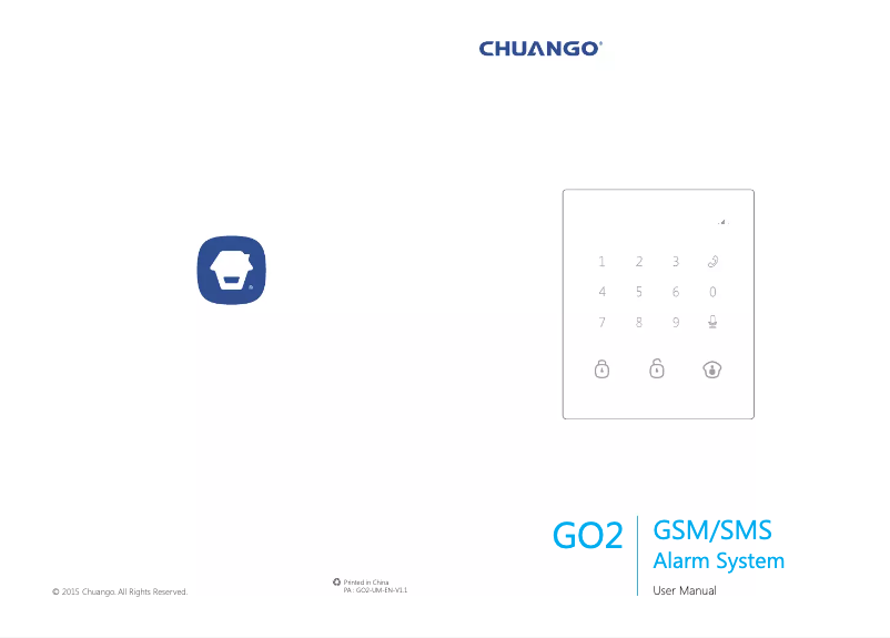 Page n°1 - Manuel utilisateur Chuango GO2