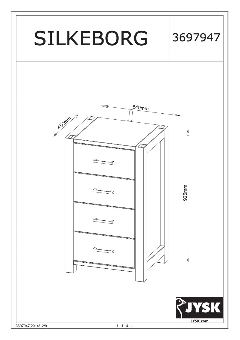 Page n°1 - Manuel utilisateur JYSK Silkeborg (55x93x45)