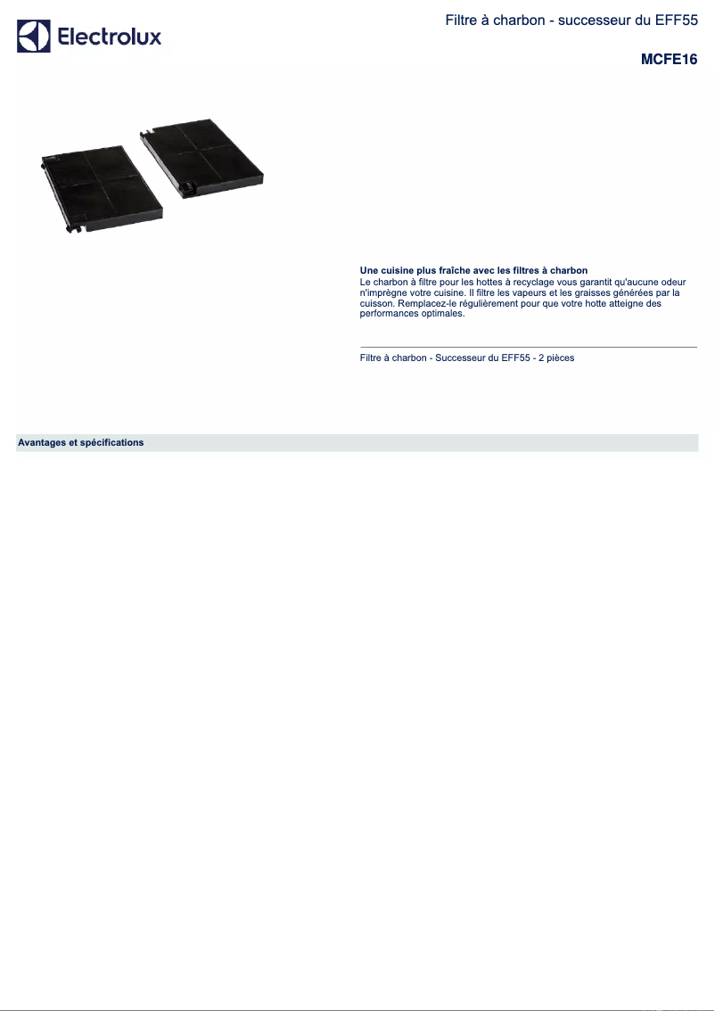 Page n°1 - Manuel utilisateur AEG MCFE16