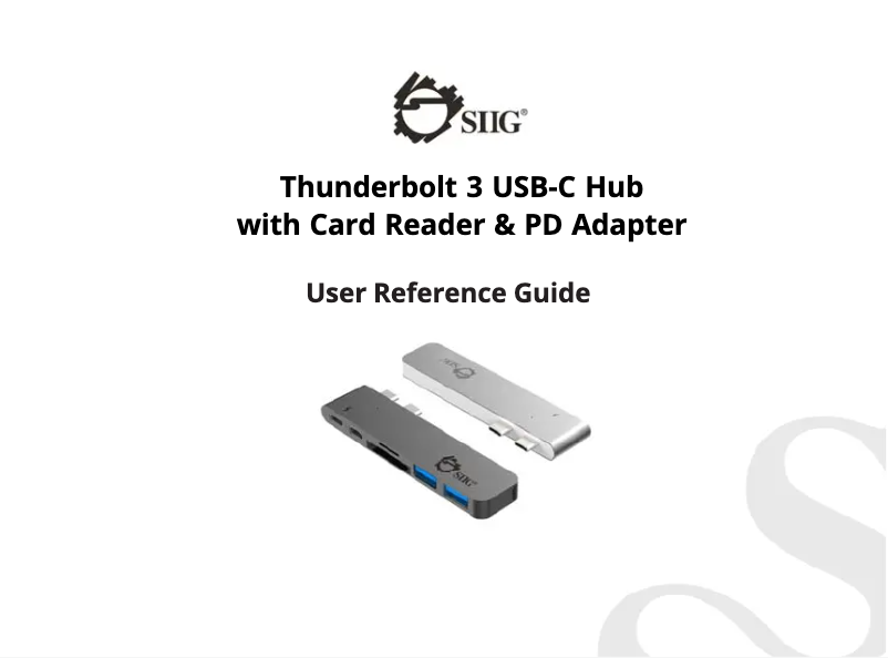 Página 1 del manual Manual de usuario Siig JU-TB0312-S1