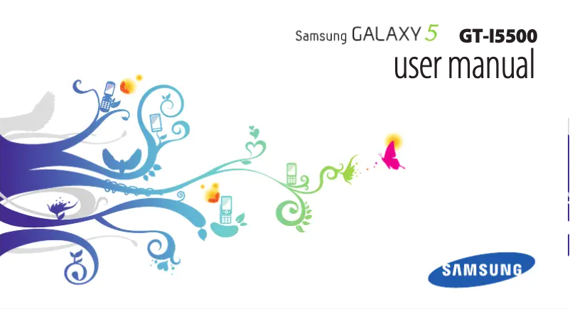 Image de la première page du manuel de l'appareil Galaxy 5 GT-I5500