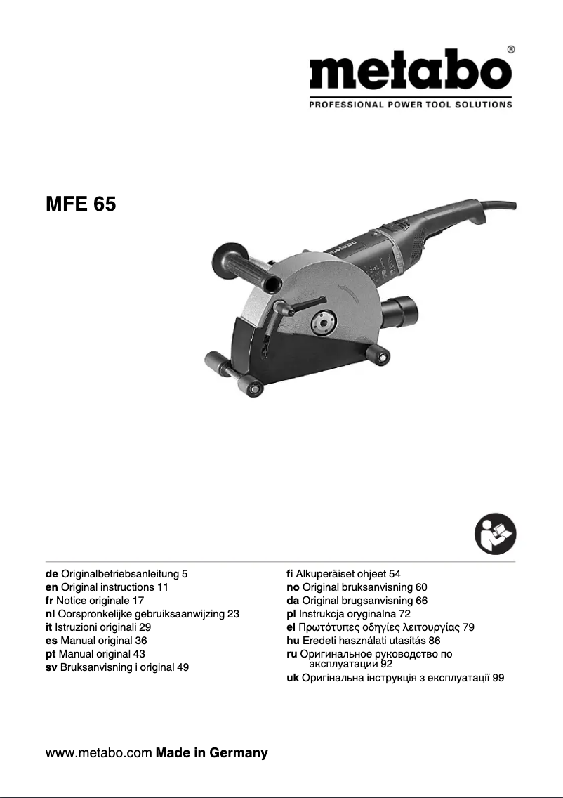 Image de la première page du manuel de l'appareil MFE 65