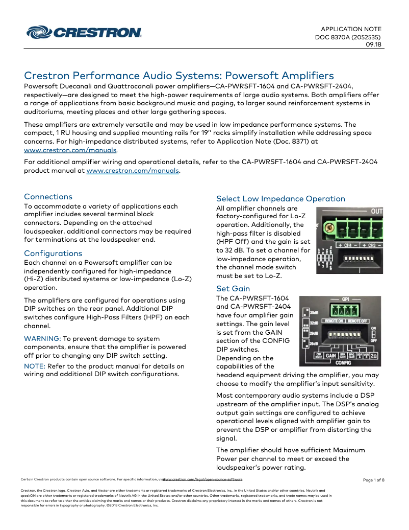 Page n°1 - Manuel utilisateur Crestron Vector CS699