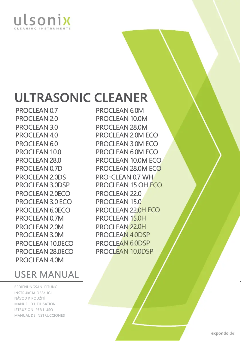 Página 1 del manual Manual de usuario Ulsonix PROCLEAN 15.0H