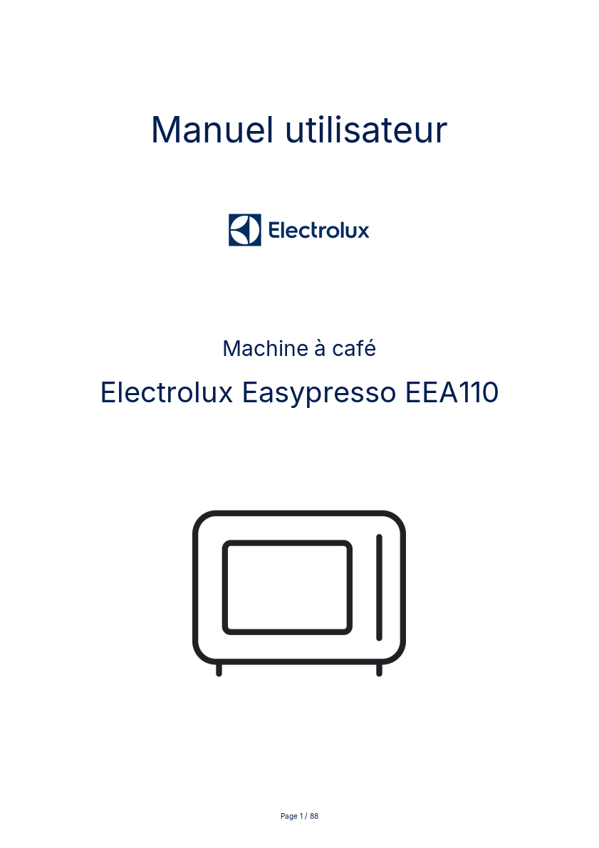 Image de la première page du manuel de l'appareil Easypresso EEA110