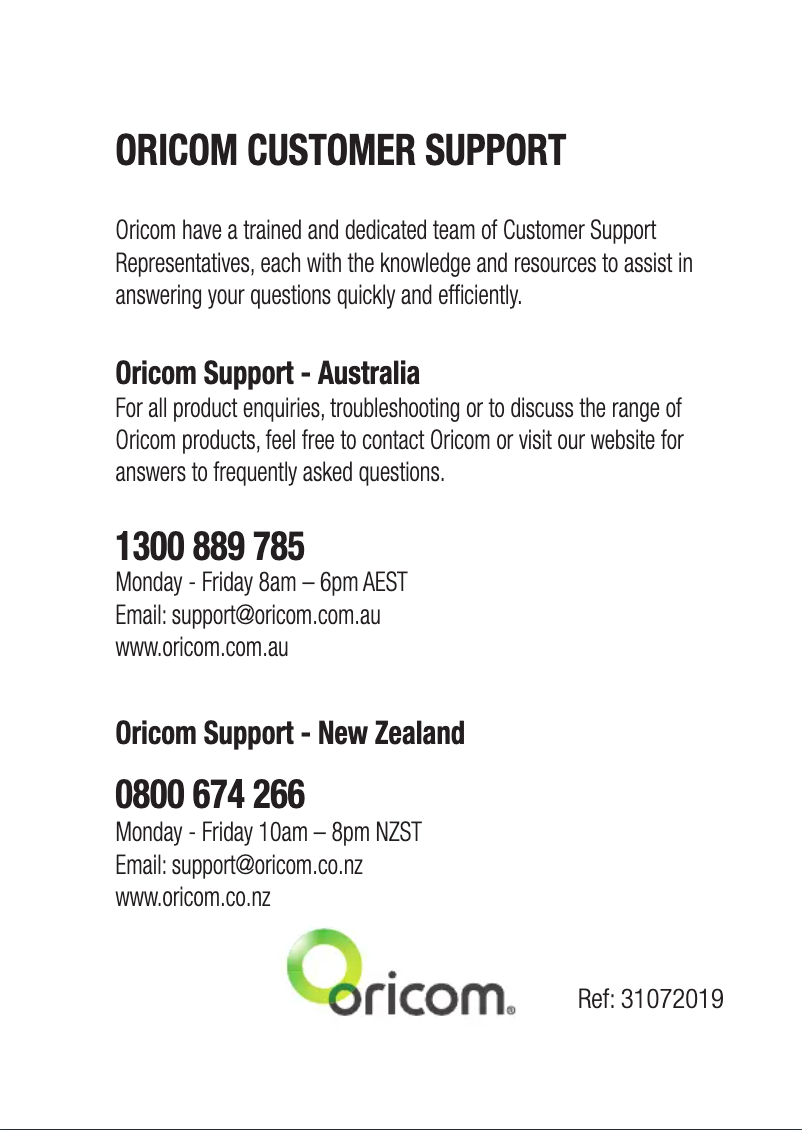 Página 1 del manual Manual de usuario Oricom UHF2390