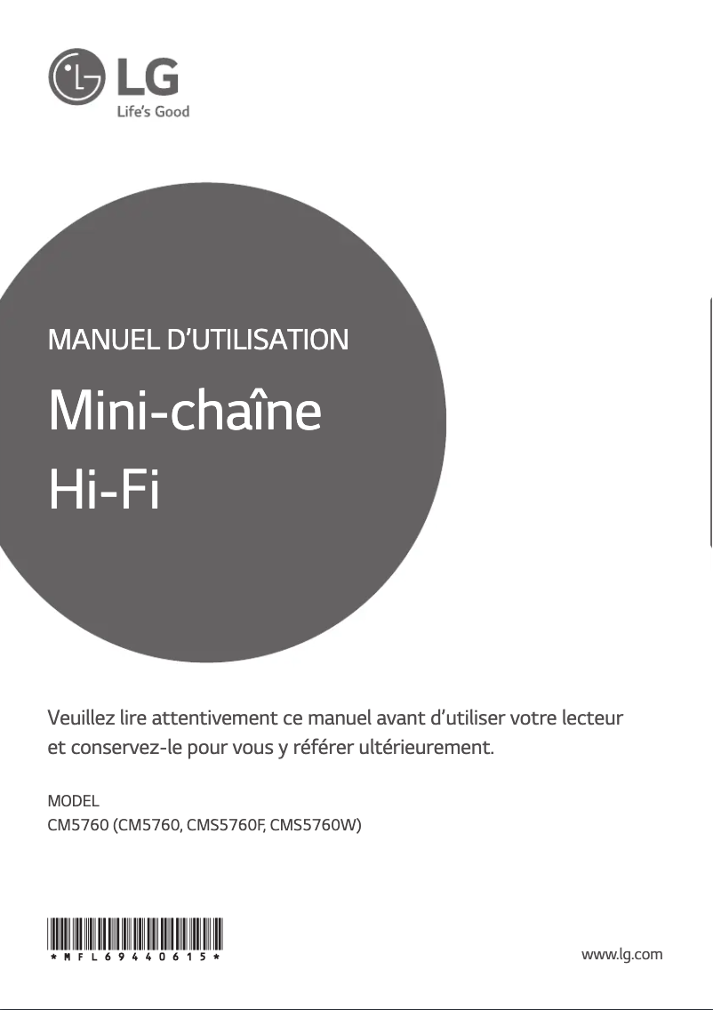 Image de la première page du manuel de l'appareil CM5760