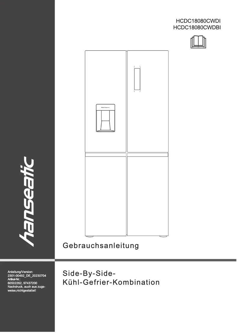 Página 1 del manual Manual de usuario Hanseatic HCDC18080CWDBI