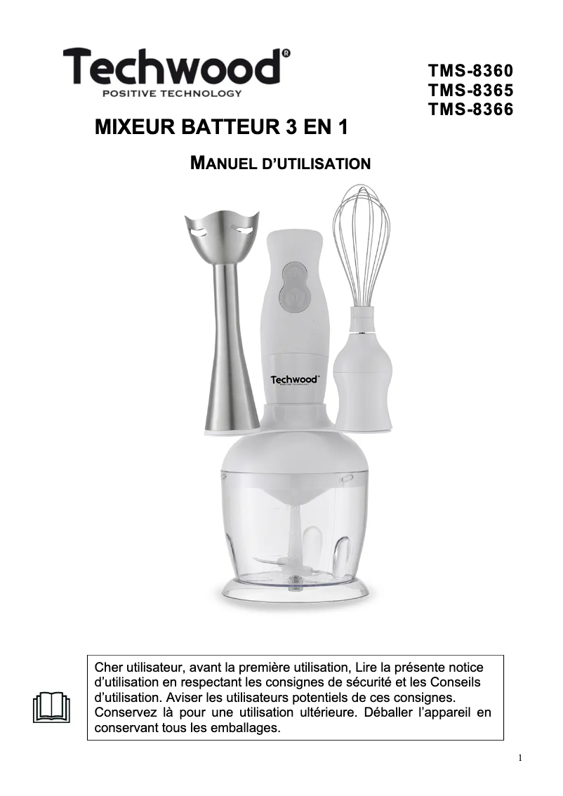 Image de la première page du manuel de l'appareil TMS-8365