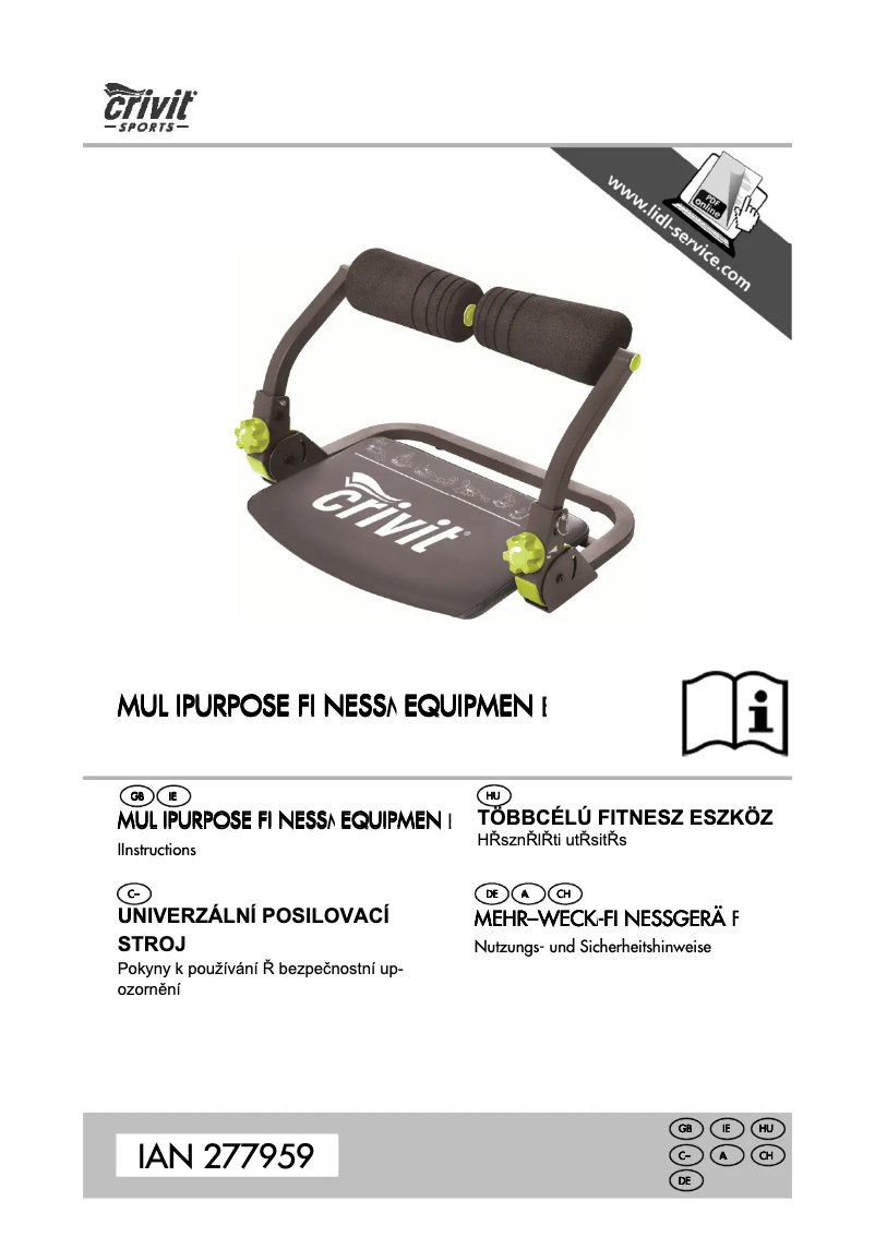 Page 1 de la notice Manuel utilisateur Crivit IAN 277959
