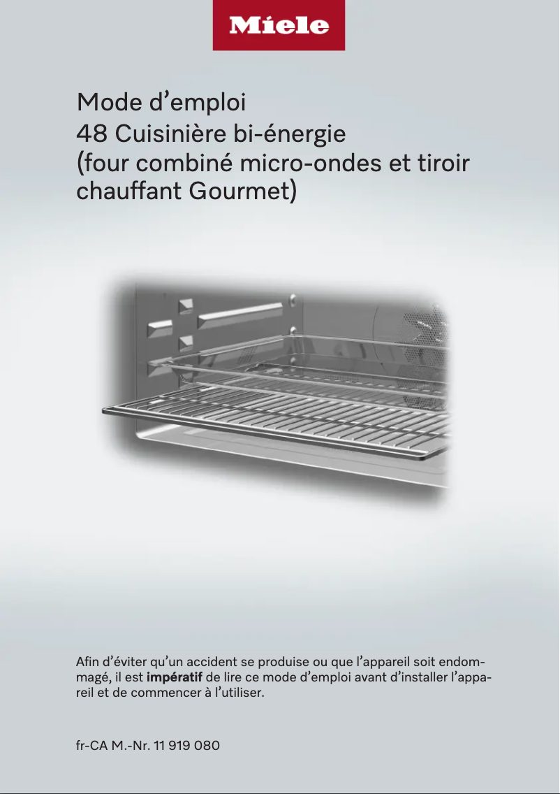 Image de la première page du manuel de l'appareil HR 1956-3 G DF GD