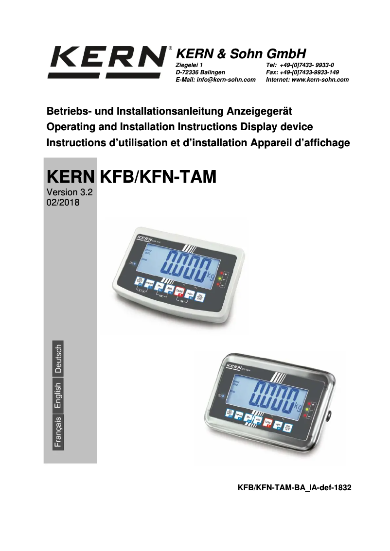 Image de la première page du manuel de l'appareil BFB 600K-1SAM