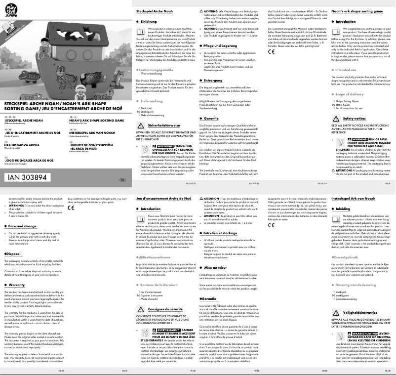 Page 1 de la notice Manuel utilisateur Playtive HG04073