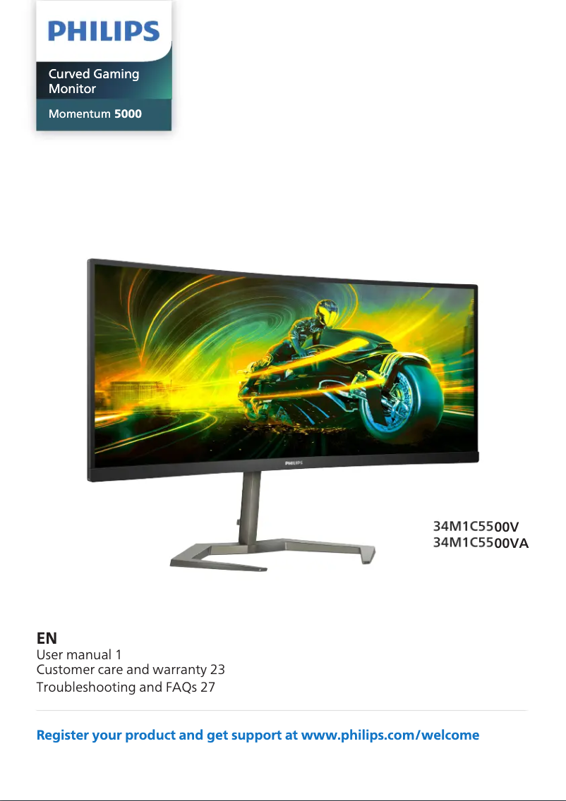 Imagen de la primera página del manual del dispositivo Evnia 34M1C5500VA